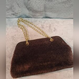 Victoria's secret brown fur purse
